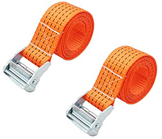 Spännband spärrrem 2 st 1 m knytremmar med snabbfrigörande kamspänne, kraftiga surrremmar, justerbara spänningsbälten last bagage rem för bil takräcke, bredd 50 mm