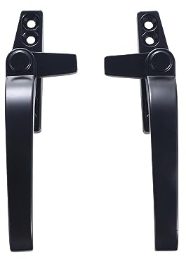 Pokinge 1 Pair of Black Window Handles, Universal Aluminum Alloy Window Handle Durable Window Lock Handle 7-Figure Shape Handle for Window Accessories