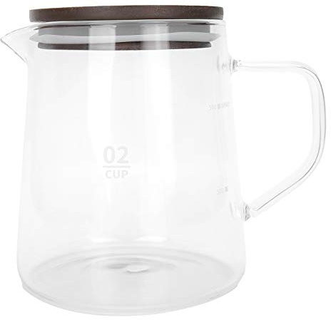 Cafetera de vidrio con tapa,cafetera transparente,tetera con mango aislante resistente al calor de borosilicato para té,leche,para el hogar,cocina,restaurante,jarra de café de vidrio,300/500 ml(500ml)