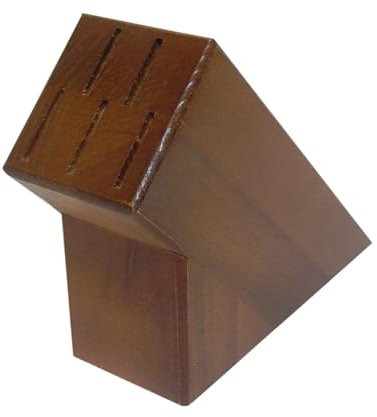 Wooden World - Ceppo portacoltelli da cucina in legno per 5 lame – Supporto per coltelli organizer ecologico naturale - un marrone scuro