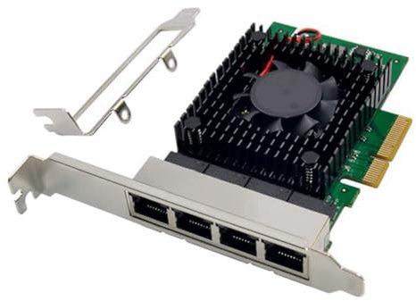 Lapyyne I225-V PCI-E X4 Carte réseau serveur 4 ports 2,5 G Carte réseau pour serveur I225 Gigabit Gaming Speed Carte réseau