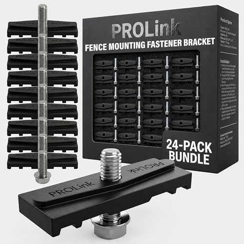 ProLink Sign Bracket for Chain Link Fence [Pack of 24] - Chain Link Sign Fence Mount | Fence mounting Fastener Bracket with Stainless Steel Bolts | Easy Installation, Ideal for Business