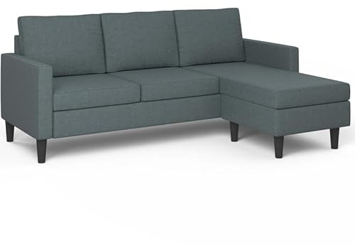 IDMarket - Canapé d'angle 3 Places Marius 200 cm réversible Gris Anthracite