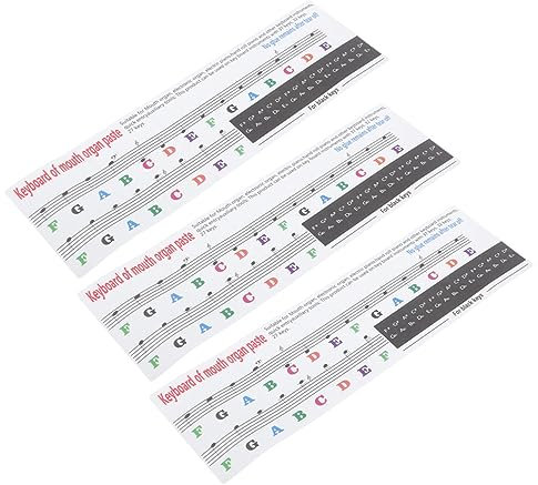 TOGEVAL 3stücke Melodica Aufkleber Für Anfänger Praktische Musiknoten Aufkleber Für Tasten Hochwertige Abnehmbare Dekore Für Effektives Üben Und Lernen