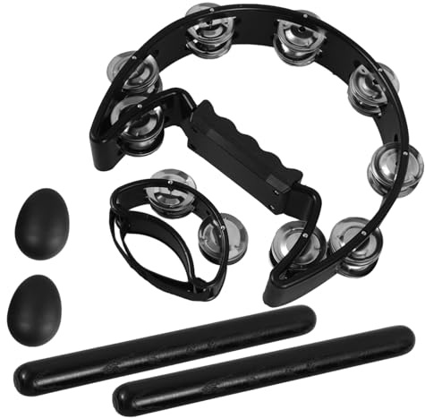 SWOOMEY Handglockeninstrument Fußtamburin Rhythmusstäben Shaker Und Egg Shaker Für Percussion-musikinstrumente Und Rhythmusinstrumente Zum Spielen Und Komponieren