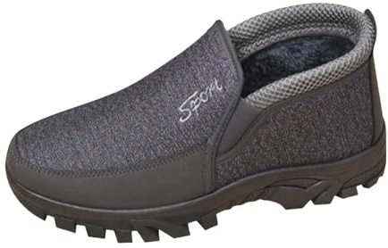 Scarpe da uomo con collo alto, invernali, calde, extra large, da uomo, ortopediche, per diabetici, scarpe speciali per la salute, antiscivolo, alla moda, leggere, casual, scarpe sportive, grigio., 41