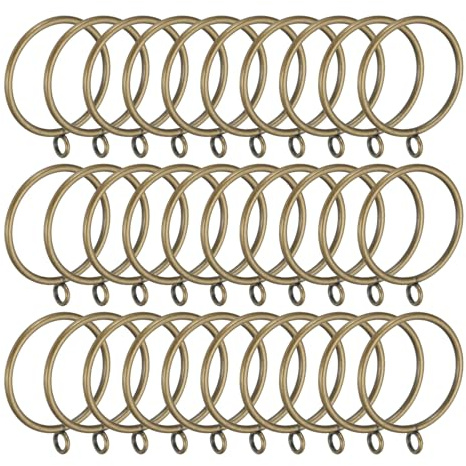 PATIKIL Anillas para Cortina De 2 Pulgadas De Diámetro Interior con Ojales, 30 Pcs Anillas Metálicas para Barras De Cortina Y Alfileres De Aro, Tono Bronce