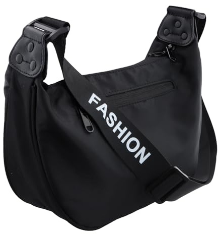 Borsa Mezzaluna Donna,Moon Bag, 28*10*17cm Borsa Mezzaluna in Oxford cloth Tracolla Regolabile,Tessuto In Poliestere,Utilizzata Contenere Telefoni,Portafogli,Adatta Gli Spostamenti Quotidiani(Nero)