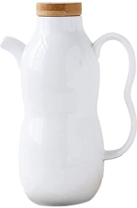 Dosificador de Aceite y Vinagre Dispensador de aceite y vinagre, botella vintage de cerámica, botella de aceite con tapa de madera, recipiente for vinagrera de salsa de soja Decoración de la cocina de