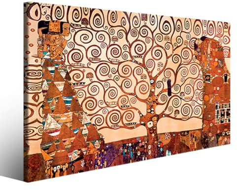 L'Albero della Vita Gustav Klimt XIX/Quadro su tela Famoso/Tela Moderna Gustav Klimt/Poster Klimt su Canvas/Intelaiato Telaio Gallery 90x60 cm
