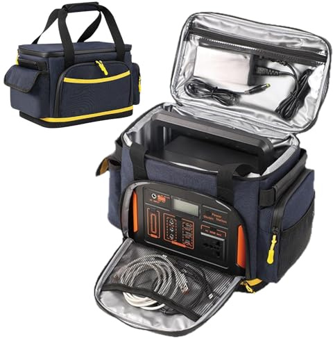 Funda de transporte para estación de energía, funda de almacenamiento portátil para estación de energía, bolsa de transporte de tela Oxford, organizador de accesorios con múltiples bolsillos para