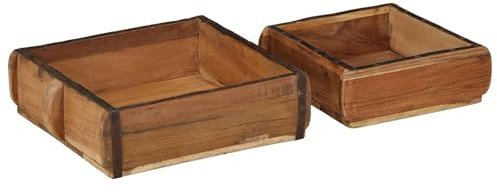 vidaXL Baule di stoccaggio in Legno Rustico Marrone Legno Naturale Cassa Decorativa 29 x 31 x 10 cm per Soggiorno Camera da Letto Uso Interno soluzioni per la casa Grande Scatola Coperte organizzator