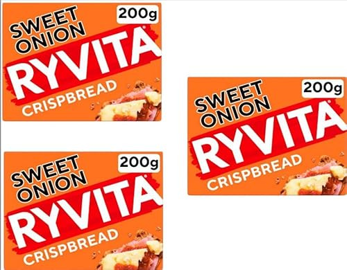 Crispbread Sweet Onion Crackers 3x 200g,Ideal for sharing at gatherings, perfect with dips, excellent as part of a cheese board, or delicious straight from the pack