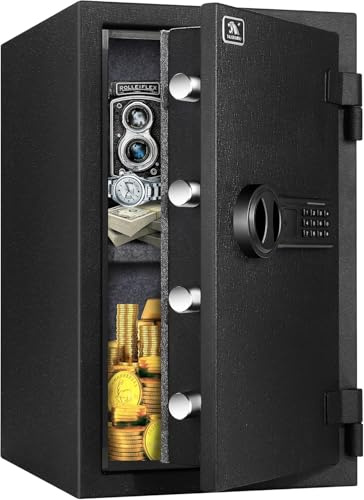 Heavy Home Fireproof Safe Box - 51L Combination Digital Safes, Sturdy Steel Security Safe with Keypad Lock for Home Office Business Use
