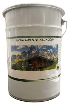 Impregnante legno esterno ad acqua 5 litri | Finitura professionale effetto cerato | Protezione legno per staccionate, casette, pergolati | Interni ed esterni | Alta penetrazione | (Noce Antico)