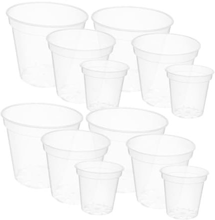 ibasenice 12pièces Lot de Pots à Orchidées avec Drainage Pots Transparents pour Orchidées De Jardin pour Plantes Décoratives