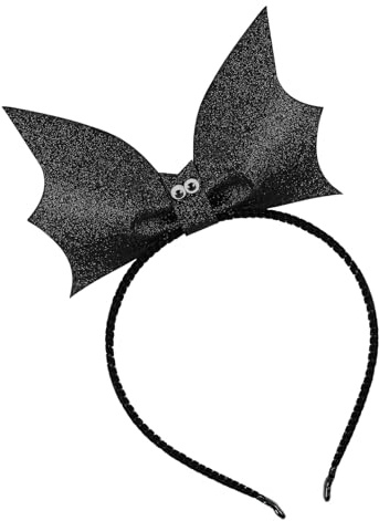Halloween Haarreif,Fledermaus Haarreif Damen,Fledermaus Ohren Haarreifen,Glitzer Flügel Haarreifen,Schwarzes Ohren Halloween Kopfschmuck,für Halloween Maskerade Karneval Party Cosplay Kostüm Zubehör