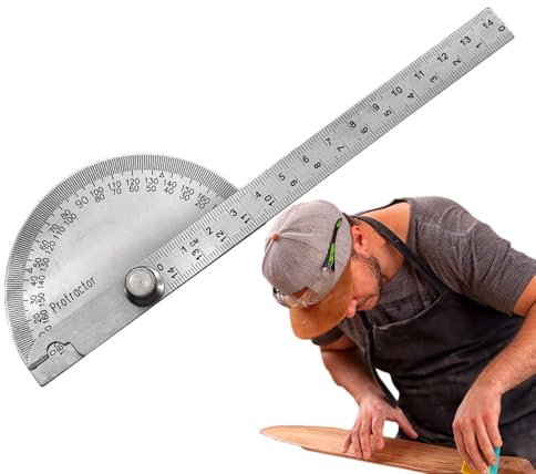 Transportador para carpintería, buscador de regla de ángulo de acero inoxidable, medidor de ángulo, herramienta de medición para construcción, dibujo, geometría y matemáticas
