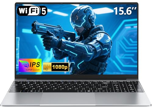 NAIKLULU 15.6 Pulgadas Ordenador Portatil RAM 16GB SSD 512GB, Processor Gold Processor 4425Y Pc Portatil Laptop Notebook Computadora Portatil, 5000Mah/1920x1080P/Webcam/Ranura para Tarjeta TF