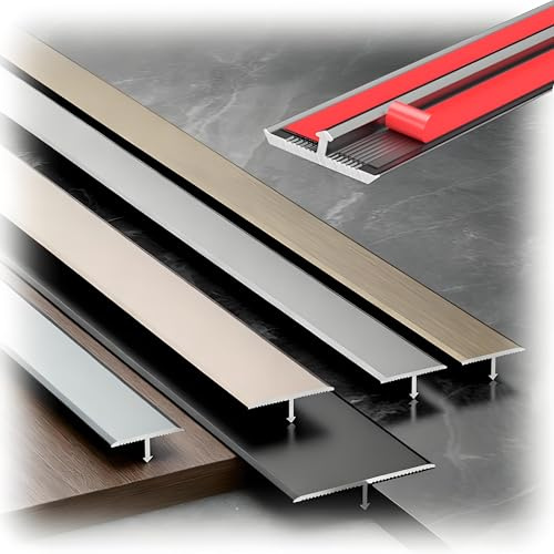 3 Stück Übergangsleiste Boden Aus Alu Selbstklebend, Länge 90cm, Breite 15 20 25 30 40 50 60mm T Profil Übergangsprofil Übergangsschiene, Türschwellen Leiste(White,2cm/0.78in)