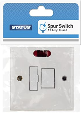 STATUS Fused Spur Switch | 13amp Fused Switch | Single White Plastic with Light Indicator | S13AFSSWNB4
