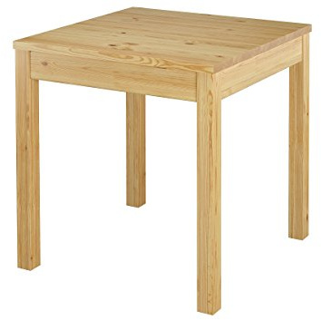 Erst-Holz Kleiner Holztisch Kiefer 75 x 75 Massivholz Beine Glatt