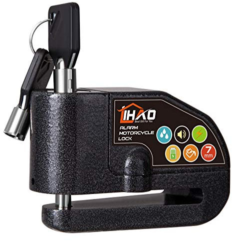LIHAO Motorrad Bremsscheibenschloss Motorradschloss Alarm Scheibenbremse Schloss mit Erschütterungsalarm für Motorrad