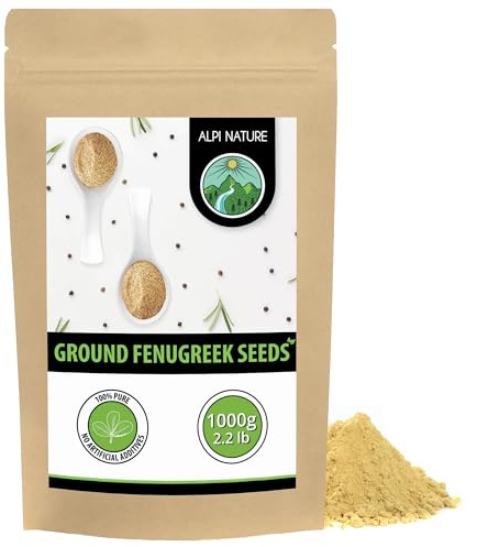 Alpi Nature Fenogreco en Polvo 1kg, Fenogreco Semillas Molidas, Semillas de Methi en Polvo