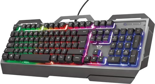 Trust Gaming GXT 856 Torac Metal Gaming Keyboard with UK Layout (USB Plug and Play, Full-size layout, Breathing multicolour illumination, Anti-ghosting, Game-mode switch, PC/Laptop) Black
