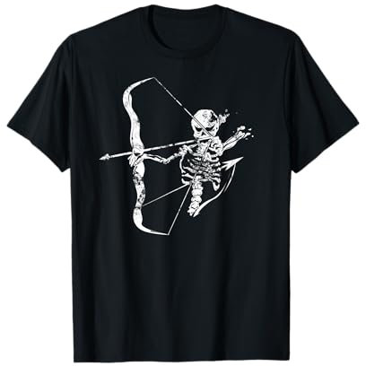 Bogenschießen Skelett Totenschädel Bogen Jagd Bogenschütze T-Shirt