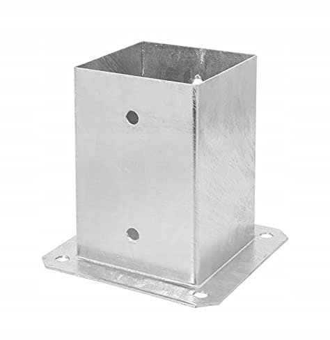 PSP4 Aufschraubhülse Pfostenträger Pfostenschuh Bodenplatte Hülse für Pfosten verzinkt 120x150x2 mm
