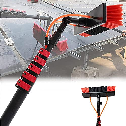 LJJ Wash Spazzolone Kit Spazzola Vetri, per Pulizia di Pannelli Fotovoltaici e Solari, Kit di Pulizia Telescopico,7.2M