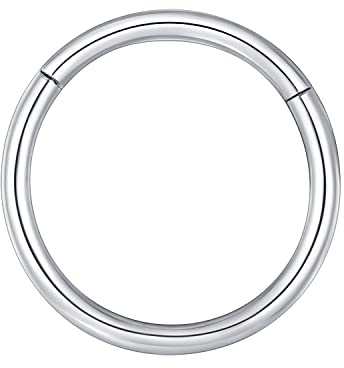 BLESSMYLOVE Silber 0.8mm 10mm Nasenring Hoop 316L Chirurgenstahl Knorpelohrring Septum Clicker Ring Edelstahl Klappbarer Segmentring Lippenring Conch Daith Helix Rook Tragus Snug Body Piercing Schmuck