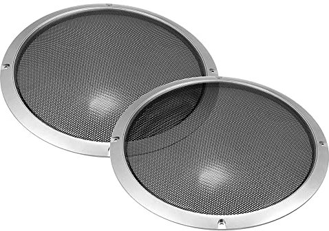 iSpchen 2 Stück Lautsprechergitter 10-Zoll Lautsprecherabdecckungen Gitter Subwoofer Netzabdeckung Staubdichte Lautsprecher Grill Abdeckung Schutzgitter Mesh Abdeckung,Silber