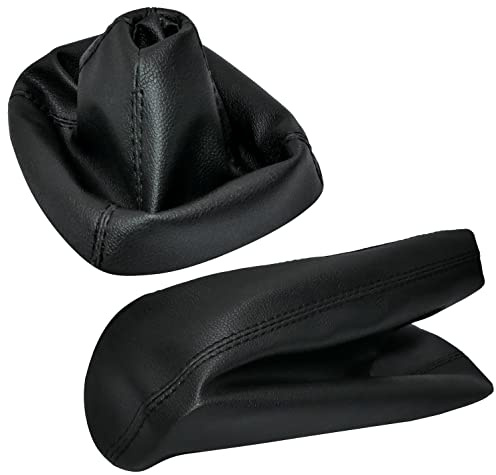 AERZETIX - C57822 - Schalthebel bag - schaltsack - schaltmanschette und handbremssack - kompatibel mit versionen mit automatischem getriebe BMW Serie 3 E46 1998-2005 - farbe : schwarz - aus kunstleder