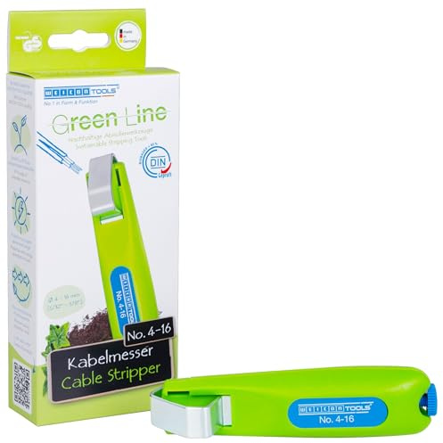 WEICON TOOLS Kabelmesser No. 4-16 Green Line | nachhaltige Rohstoffe | Abisolierwerkzeug für Kabel zwischen 4-16 mm, Grün