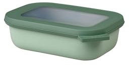 Mepal - Multi Bowl Cirqula Rectangular - Contenitori Plastica con Coperchio - Adatto come Contenitore Ermetico per Frigo, Microonde, Congelatore da Portata - Ciotole Cucina - 500 ml - Nordic sage