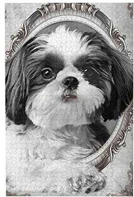 Wooden Jigsaw Puzzle 1000 Teile, Shih-Tzu-Hund Puzzle Board Dekompression Merkspiel Lustige Geschenke Wooden Puzzle Board Für Erwachsene Kids Adults