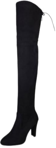 ticticlily Bottes Femme Hautes Cuissardes Chaussures Classiques Tendance et Elégants pour Rendez-vous Fête A Noir 42 EU