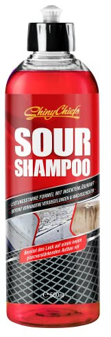 ShinyChiefs Sour Shampoo Auto Insektenlösekraft - Schäumendes Autoshampoo mit extremer Reinigungskraft - Fahrzeugreiniger - saurer PH-Wert, entfernt Verschmutzungen, Wachs und Versiegelungen, 500ml
