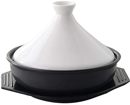 Marokkanischer Tajine-Topf, kleine Tajine-Schüssel, runder Keramik-Auflauf, Tontopf mit Deckel, hitzebeständiger, heißer Topf, irdener Topf