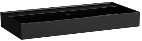LAUFEN Kartell Aufsatzwaschtisch, ohne Hahnloch, mit Überlauf, 1000x460mm, H8163377161091, Farbe: Schwarz Matt