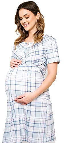 Italian Fashion IF Nattlinne För Kvinnor Ammande Nattlinne För Gravida Gravida Sovkläder Gravidmode Med Fullängds Knappslå Födelseskjorta För Mamma