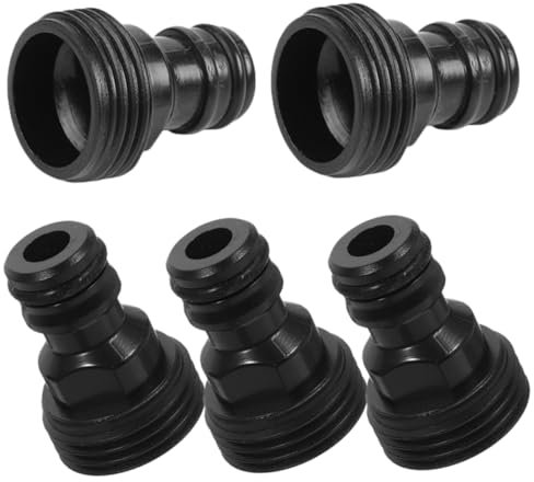 Kisangel 5pcs Black Water Hose Connector Inlet Adapter Garden Hose Quick Connect Fittings for Sink Faucet Washer Machine