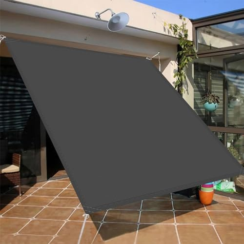 Voile d'ombrage Imperméable Rectangulaire 9 x 10 m Imperméable Voile Ombrage Anti 98% UV Contre Le Vent Bâche Dombrages pour Patio Être Applicable Jardins, Gris Foncé