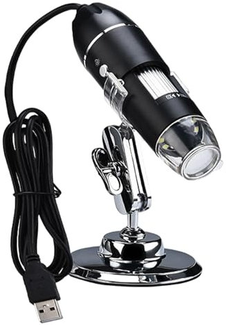 MagiDeal Digitale USB-Mikroskop-Inspektionskamera mit 8 LED-Fülllichtern, drehbare Lupe, tragbar für Uhrenreparatur, industrielle Tests, 1600X