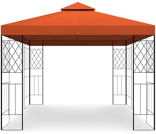 habeig++ Pavillon Festzelt Tahiti mit wasserdichtem Dach und PVC 3x3m Metall (terrakotta)