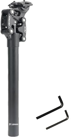 JFOYH Suspension Seatpost 27.2mm 30.9mm 31.6mm Shock Absorbing Bike seat Post for MTB/Cruiser Bike/Gravel Bike/ebike, 350mm Length, 50mm Travel - 31.6mm/2.07LBS