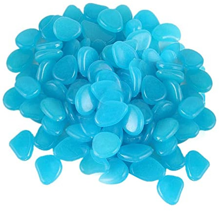 Sunmeit Lot de 100 pierres décoratives qui brillent dans le noir pour allées extérieures, jardins, allées ou aquariums