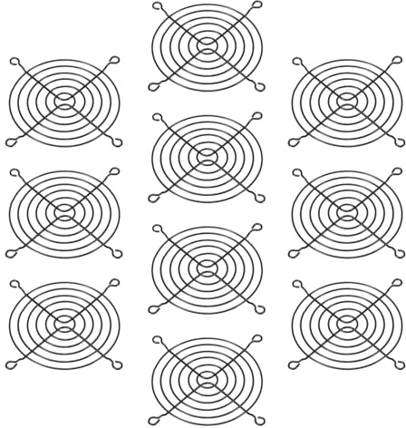 PATIKIL 90mm Fan Finger Grill, 10 Pack Metal Grill Protector Guard Fan Protective Cover for 90mm Exhaust Fans Equipment Computer DIY, Black